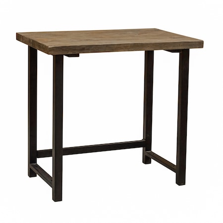 Alaterre Furniture 21" D X 30 H, 32 W X Solid Birch Wood and Metal, Rustic Natural/Black AMBA0520